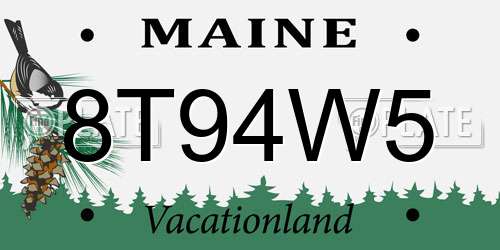 8T94W5 Maine License Plate