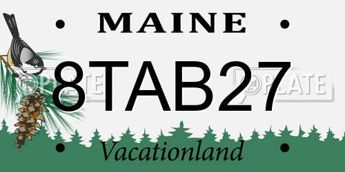 8TAB27 Maine License Plate