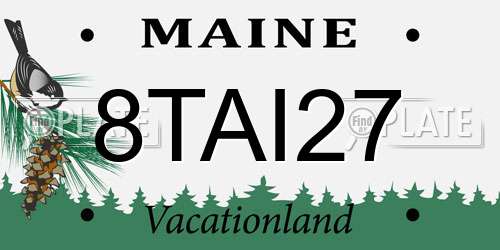 8TAI27 Maine License Plate