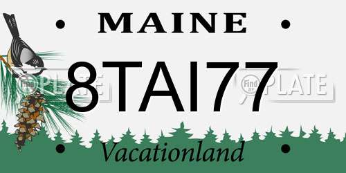 8TAI77 Maine License Plate