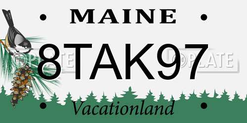 8TAK97 Maine License Plate