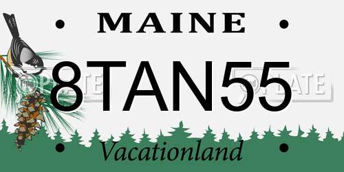8TAN55 Maine License Plate