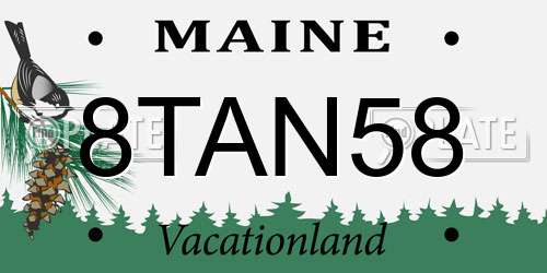 8TAN58 Maine License Plate