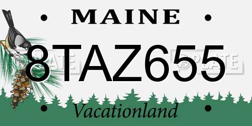 8TAZ655 Maine License Plate