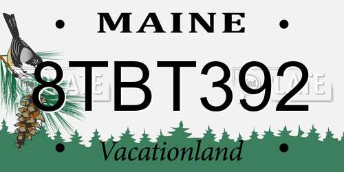 8TBT392 Maine License Plate