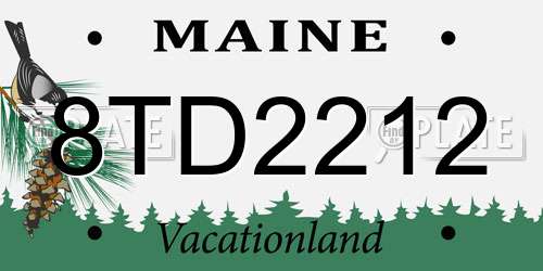 8TD2212 Maine License Plate