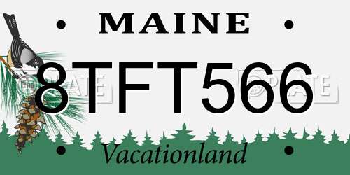 8TFT566 Maine License Plate
