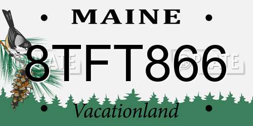 8TFT866 Maine License Plate