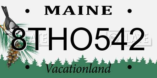 8THO542 Maine License Plate