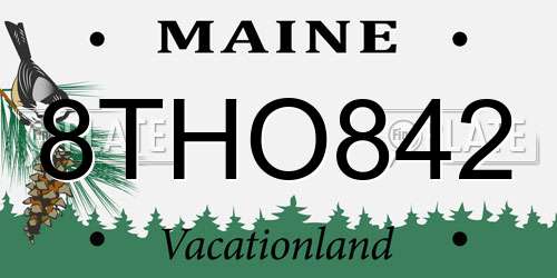 8THO842 Maine License Plate
