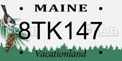 8TK147 Maine License Plate