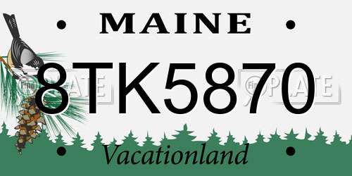 8TK5870 Maine License Plate