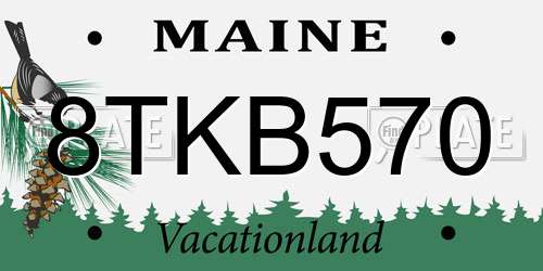 8TKB570 Maine License Plate