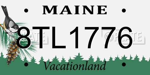 8TL1776 Maine License Plate