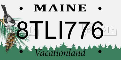 8TLI776 Maine License Plate