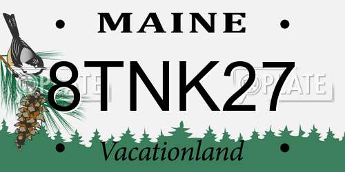 8TNK27 Maine License Plate