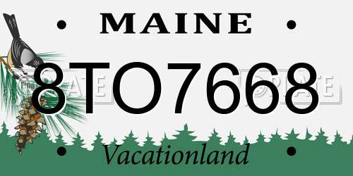8TO7668 Maine License Plate