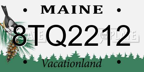 8TQ2212 Maine License Plate