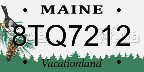 8TQ7212 Maine License Plate