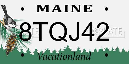 8TQJ42 Maine License Plate