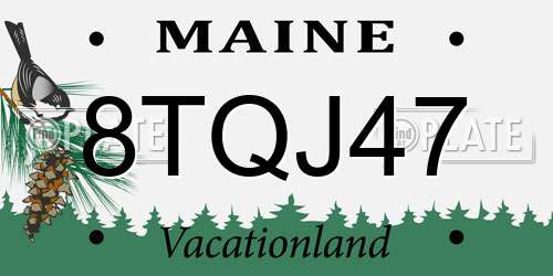8TQJ47 Maine License Plate