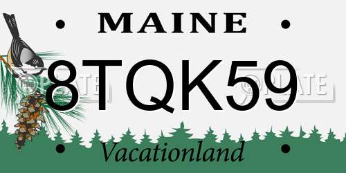 8TQK59 Maine License Plate
