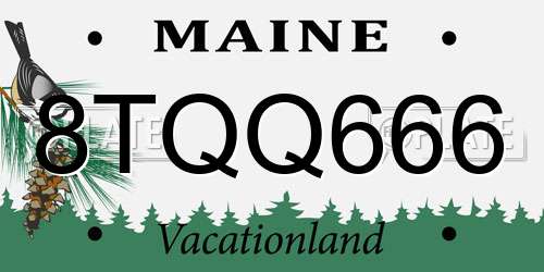 8TQQ666 Maine License Plate