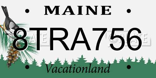 8TRA756 Maine License Plate