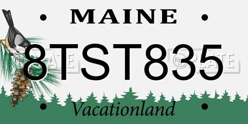 8TST835 Maine License Plate