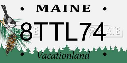 8TTL74 Maine License Plate