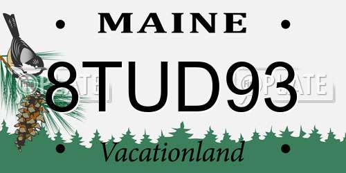 8TUD93 Maine License Plate