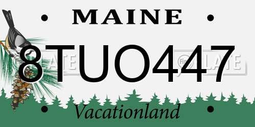 8TUO447 Maine License Plate