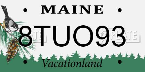 8TUO93 Maine License Plate