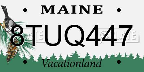 8TUQ447 Maine License Plate