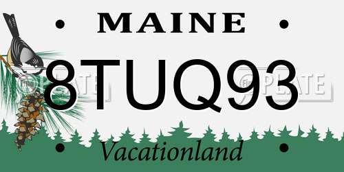 8TUQ93 Maine License Plate