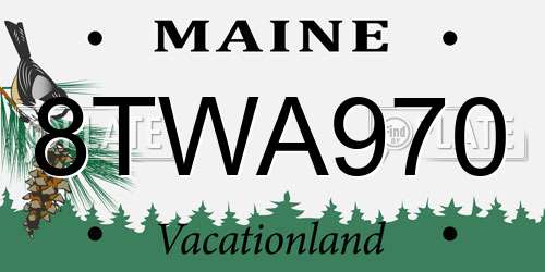 8TWA970 Maine License Plate