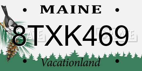 8TXK469 Maine License Plate