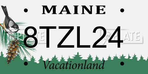 8TZL24 Maine License Plate