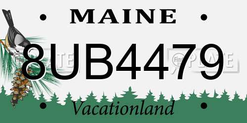 8UB4479 Maine License Plate