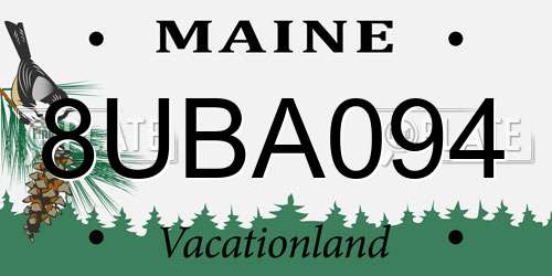 8UBA094 Maine License Plate