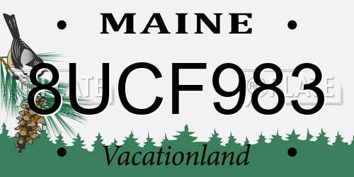 8UCF983 Maine License Plate