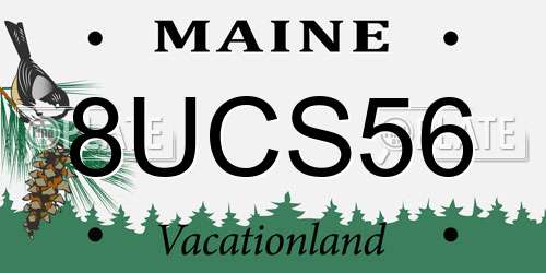 8UCS56 Maine License Plate