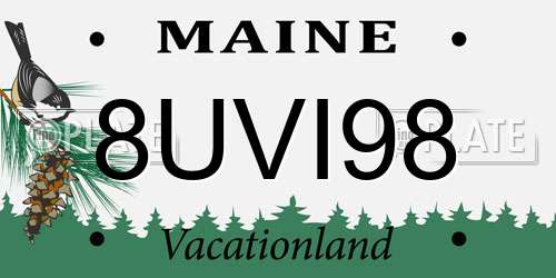 8UVI98 Maine License Plate