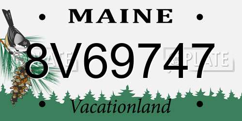 8V69747 Maine License Plate