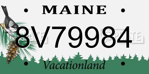 8V79984 Maine License Plate