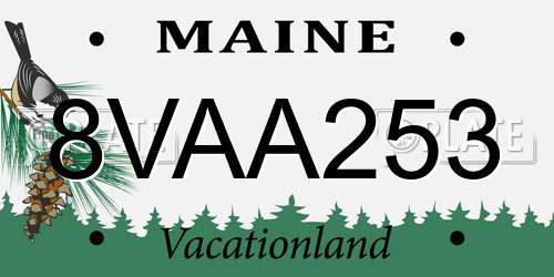 8VAA253 Maine License Plate