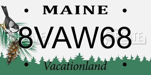 8VAW68 Maine License Plate