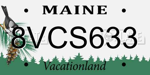 8VCS633 Maine License Plate