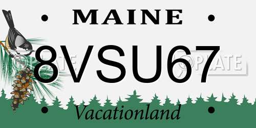 8VSU67 Maine License Plate