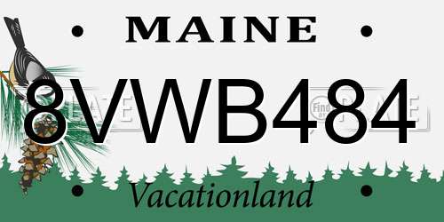 8VWB484 Maine License Plate